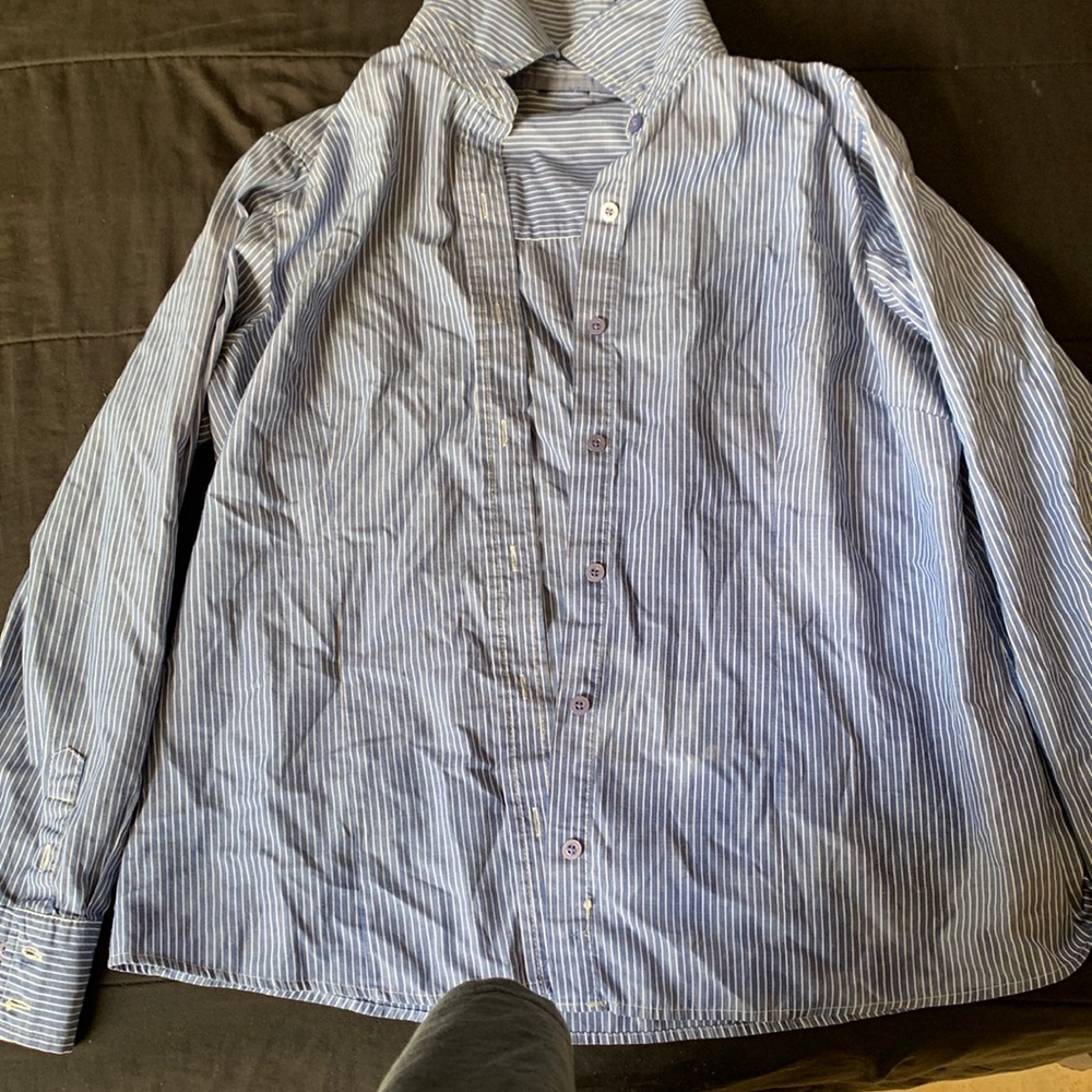 Blue button down shirt